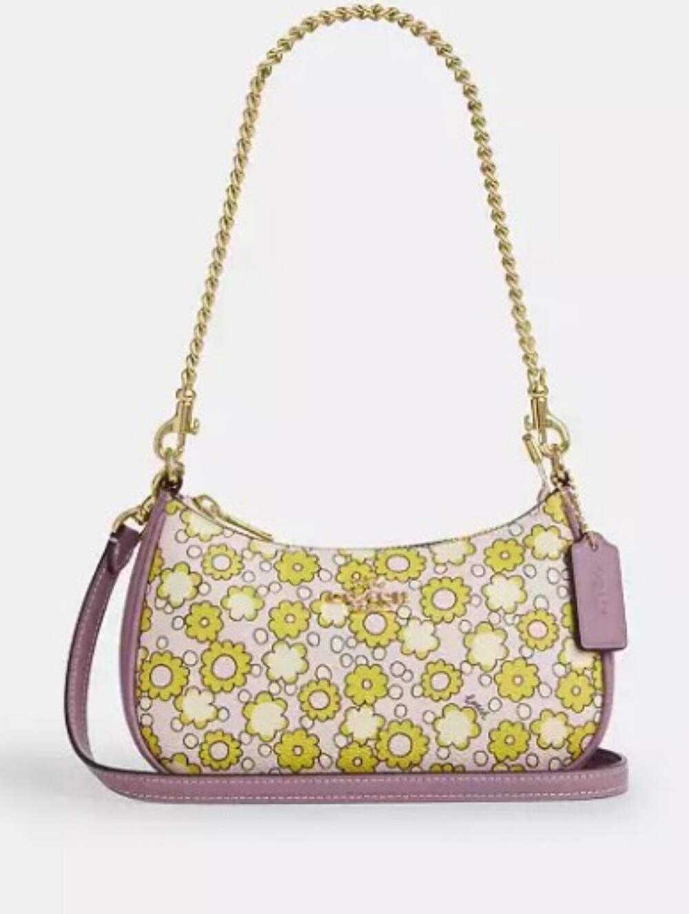 Coach Teri Mini Crossbody Bag - Lilac and Yellow Floral